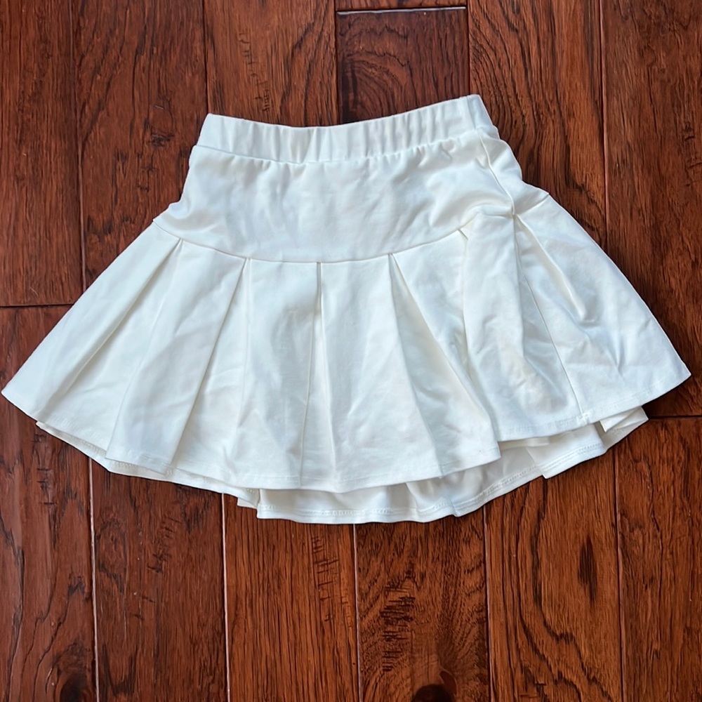 White varsity tennis skort